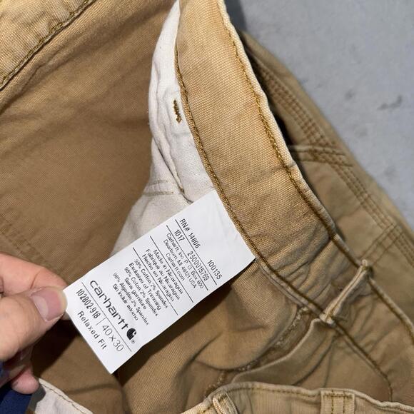 Carhartt Pants Men 40x28.5  Tan Carpenter Double Knee Canvas Grunge Y2K Relaxed - Picture 5 of 9